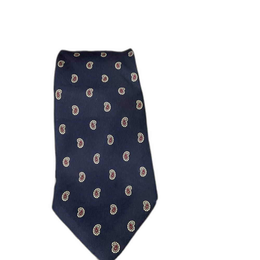 Fratelli Men’s 100% silk Tie Hand made Blue Paisley Made Italy Necktie 60”